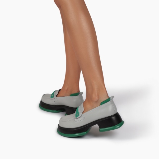 Mocasini dama din Piele Naturala LF0841 GRI - Img 3