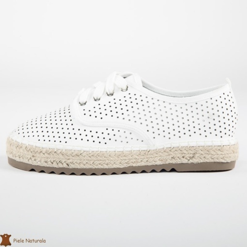 Pantofi casual dama din Piele naturală LF0153 ALB - Img 2
