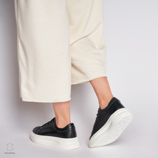 Pantofii casual de dama din piele naturală cu șiret comozi și versatili LF1447 - Img 4