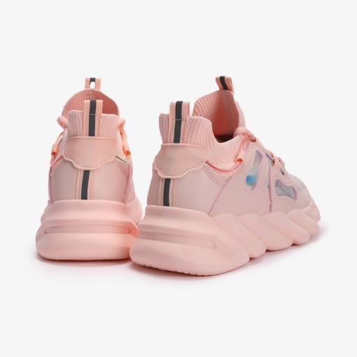 SNEAKERS Dama din Piele Ecologica si textil LF0130 Roz - Img 3