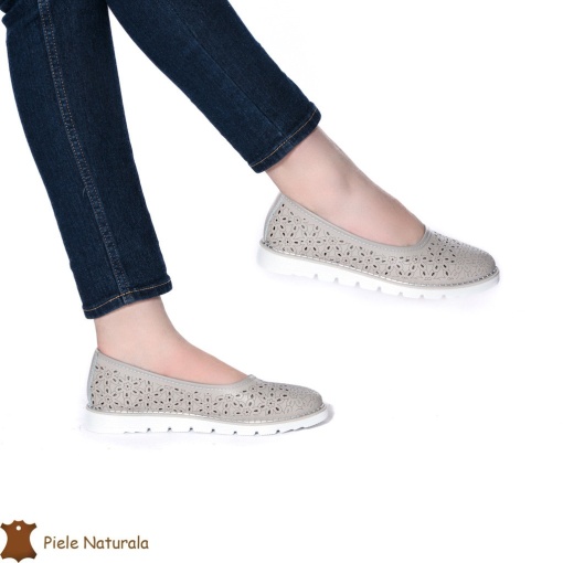 Balerini Dama Piele naturală LF0030 GRI - Img 2