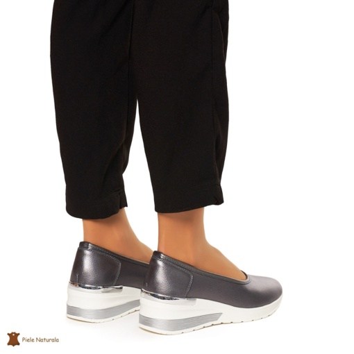 Balerini Dama Piele Naturala slip-on LF0082 PEWTER - Img 4