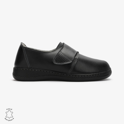 Mocasini dama din Piele naturală LF0017 Negru - Img 2