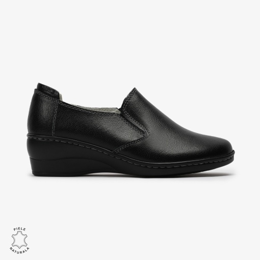 Mocasini Dama din Piele naturală LF0118 Negru - Img 2