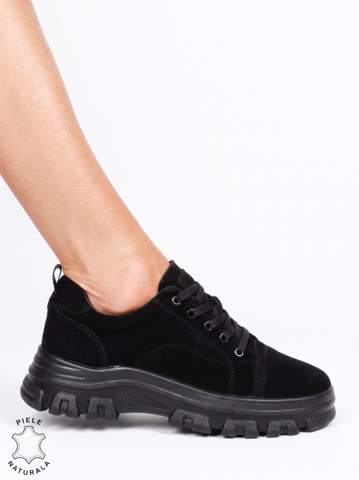 Pantofi casual confortabili din piele naturală LF1818 NEGRU - Img 2