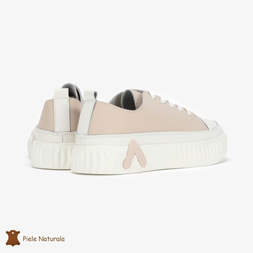 Pantofi Casual de dama din Piele naturala cu talpa groasa LF0489 BEJ - Img 3