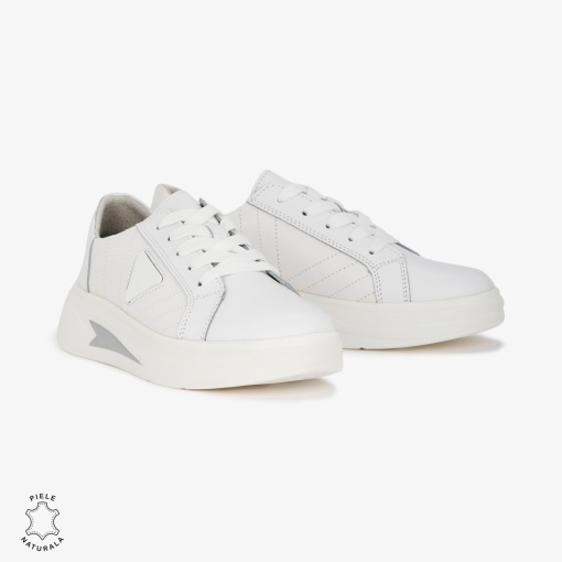 Pantofi Casual de dama din Piele naturala LF0523 ALB - Img 2