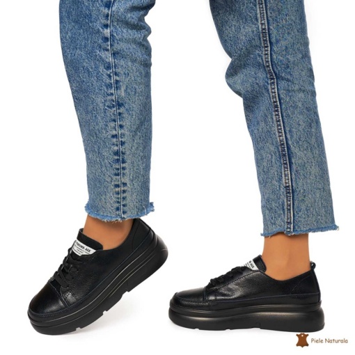 Pantofi DAMA DIN PIELE NATURALA LF0972 CULOARE : NEGRU - Img 2