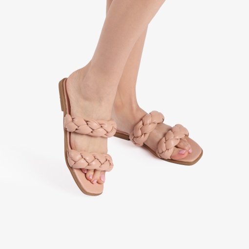 Papuci dama din Piele Ecologica roz LF0162 - Img 4