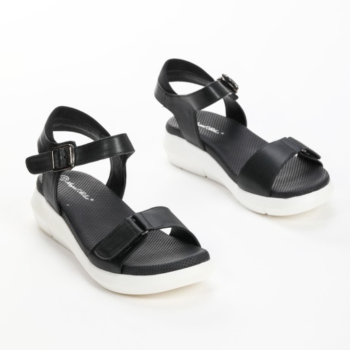 Sandale dama din Piele Ecologica LF0220 Negru - Img 2