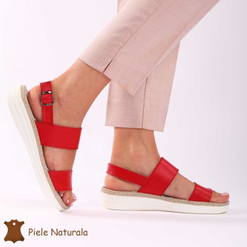 Sandale dama Piele Naturala LF0189 ROSU - Img 2