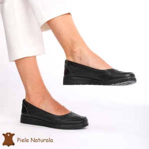 Balerini Dama Piele naturală LF0026 NEGRU
