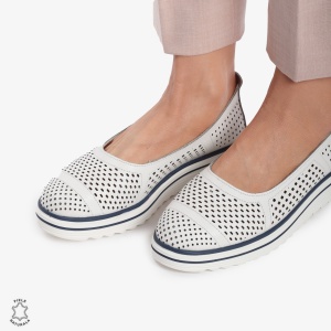 Balerini Dama Piele naturală LF0105 ALB - Img 3