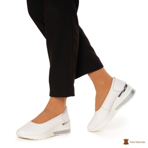 Balerini Dama Piele Naturala slip-on LF0082 ALB - Img 3