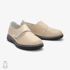 Mocasini dama din Piele naturală LF0017 Bej - Img 2