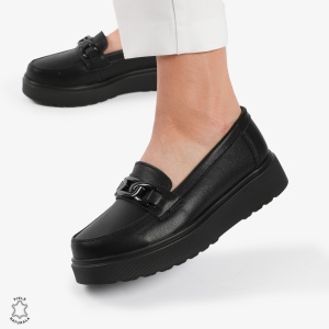 Mocasini dama din piele naturala LF0787 NEGRU - Img 2