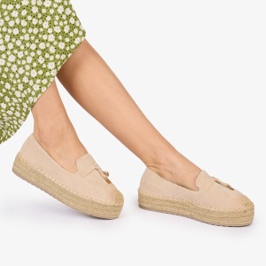 MOCASINI dama Piele ECOLOGICA INTOARSA CU DETALIU AURIU LF1026 CU ELASTIC Culoare: BEJ - Img 2