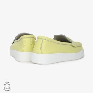 Mocasini Dama Piele Naturala cu talpa plata LF0206 GALBEN - Img 3