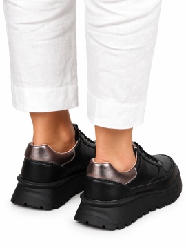 Pantofi Casual DAMA din PIELE Naturala cu model pe talpa LF1524 - Img 2