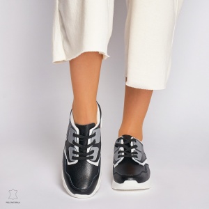 Pantofi Casual dama din Piele naturala LF0035 Negru - Img 2