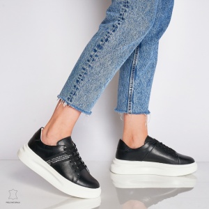 Pantofi Casual dama din Piele naturala LF0047 Negru