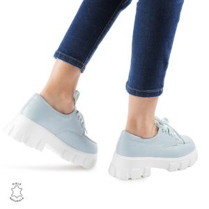 Pantofi casual dama din Piele naturală LF0109 ALBASTRU - Img 3