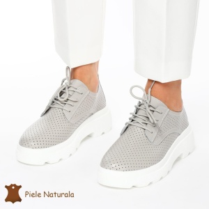 Pantofi Casual Dama Piele naturală LF0207 GRI