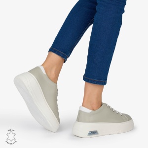 PANTOFI CASUAL Dama Piele Naturala LF1054 Culoare: GRI - Img 4