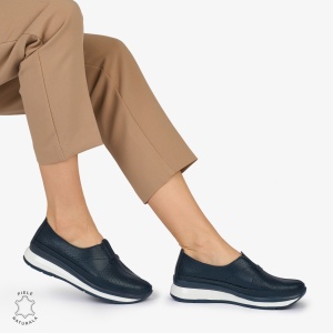 PANTOFI CASUAL Dama Piele Naturala USOR INALTA LF1050 Culoare: BLEUMARIN - Img 3