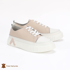 Pantofi Casual de dama din Piele naturala cu talpa groasa LF0489 BEJ