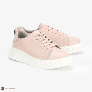 Pantofi Casual de dama din Piele naturala cu talpa groasa LF0492 ROZ