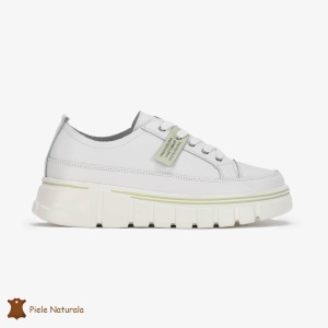 Pantofi Casual de dama din Piele naturala Interior confortabil LF0488 Alb - Img 2