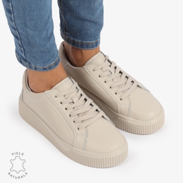 Pantofi Casual de dama din Piele Naturala LF1222 BEJ