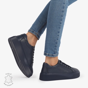 Pantofi Casual de dama din Piele Naturala LF1222 NAVY - Img 3