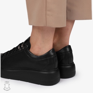 Pantofi CASUAL PIELE NATURALA CU INCHIDERE SIRET LF1294 NEGRU - Img 4