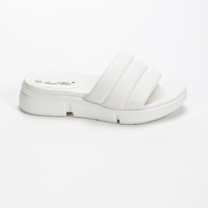 Papuci dama din Piele Ecologica alb LF0212