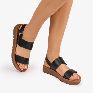 SANDALE dama din Piele ECOLOGICA CU BRETELE LF1093 CULOARE: NEGRU - Img 2