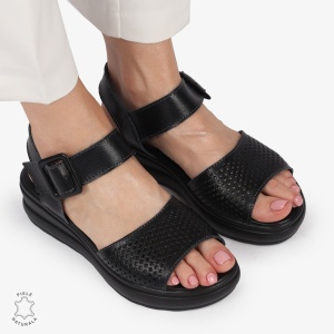SAndale DAMA SPORT DIN PIELE NATURALA CU INCHIDERE CATARAMA LF1411 NEGRU - Img 2