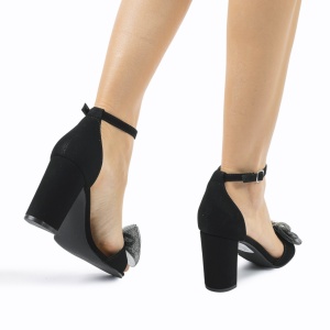 SANDALE ELEGANTE dama din Piele Ecologică CU FUNDITA LF0970 NEGRU - Img 4