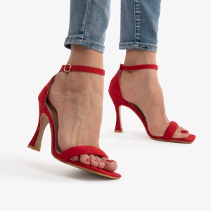 SANDALE ELEGANTE DIN PIELE ECOLOGICA Intoarsa CU Toc Special LF0753 ROSU - Img 2