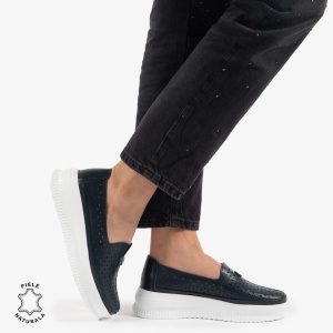 BALERINI dama din Piele Naturala LF0861 NAVY - Img 3