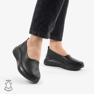 Balerini Dama Piele naturală LF0103 NEGRU
