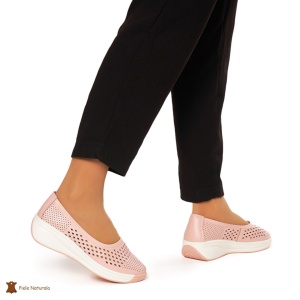 Balerini Dama Piele Naturala Slip-on LF0076 ROZ - Img 2