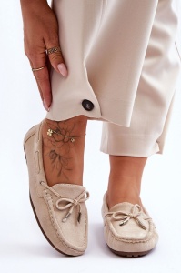Mocasini DAMA din PIELE ECOLOGICA INTOARSA CU FUNDITA LF0976 CULOARE: BEJ - Img 3