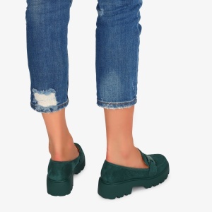 Mocasini dama din Piele Ecologica intoarsa LF0563VERDE - Img 4