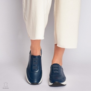 Pantofi Casual dama din Piele naturala CU INCHIDERE ELASTIC LF1233 BLEUMARIN - Img 2