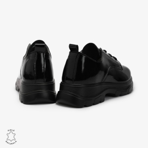 Pantofi casual dama din Piele naturală lacuiti LF0110 NEGRU - Img 3