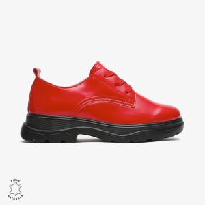 Pantofi casual dama din Piele naturală lacuiti LF0110 ROSU