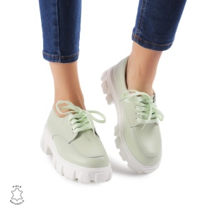 Pantofi casual dama din Piele naturală LF0109 VERDE