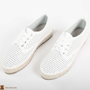 Pantofi casual dama din Piele naturală LF0153 ALB